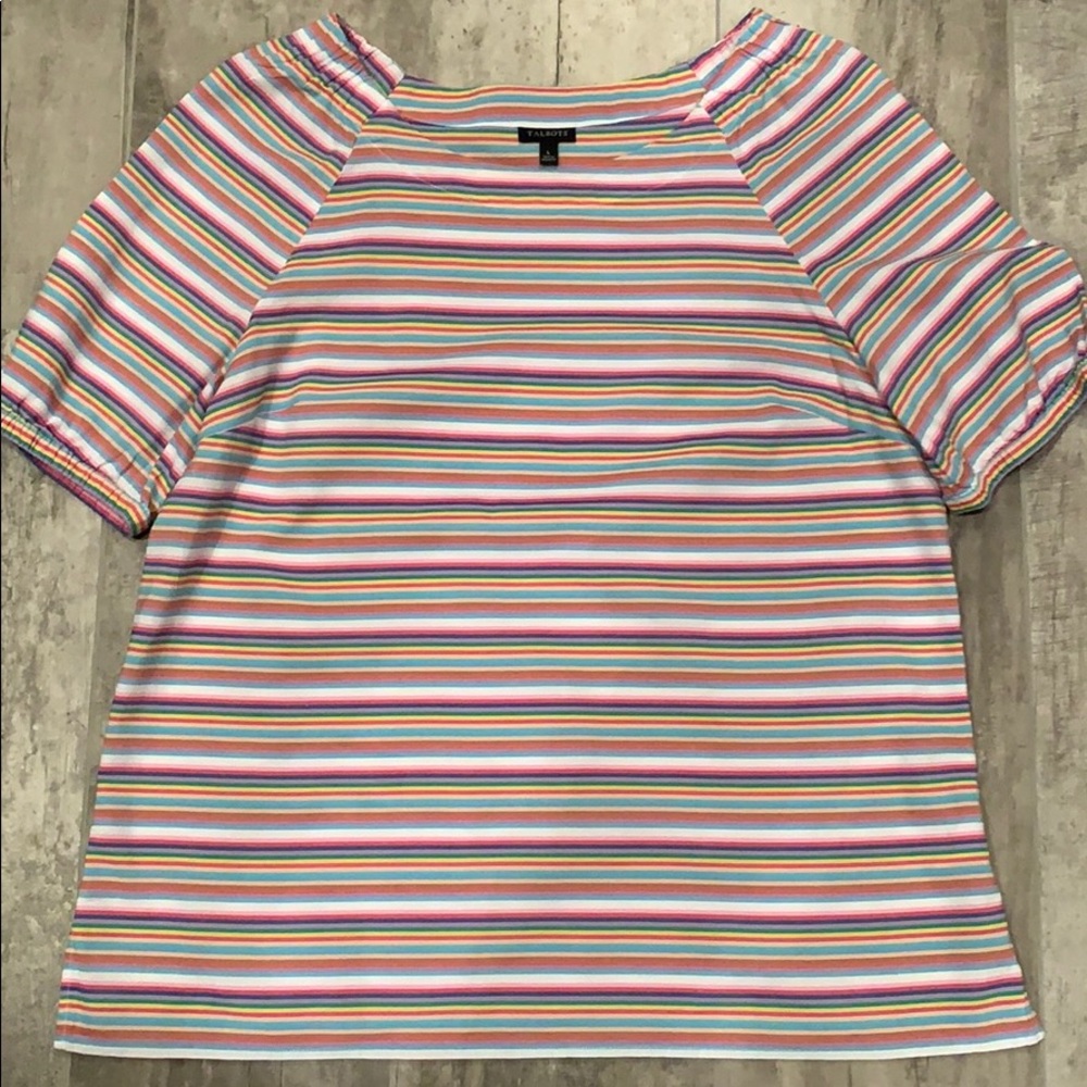 Talbots Multi Color Striped Top